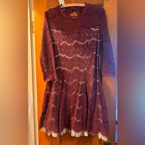 Maroon Lace Dress